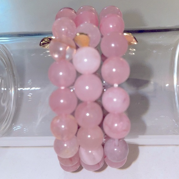 Jewelry - 3 Rose Quartz Stretch Bracelets
